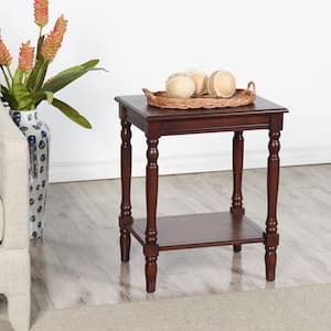 Sybil 19.5 in. Vintage Cherry MDF Rectangle End Table