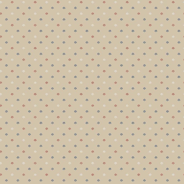 Unbranded Miniatures 3 Collection Red/White/Blue Multi Mini Fleur De Lis Matte Finish Vinyl on Nonwoven Nonpasted Wallpaper Sample