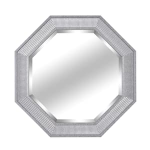 Medium Oval Silver Contemporary Mirror (34 in. H x 34 in. W)