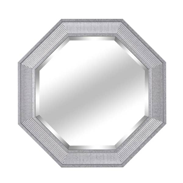 Manor Brook Medium Oval Silver Contemporary Mirror (34 in. H x 34 in. W ...