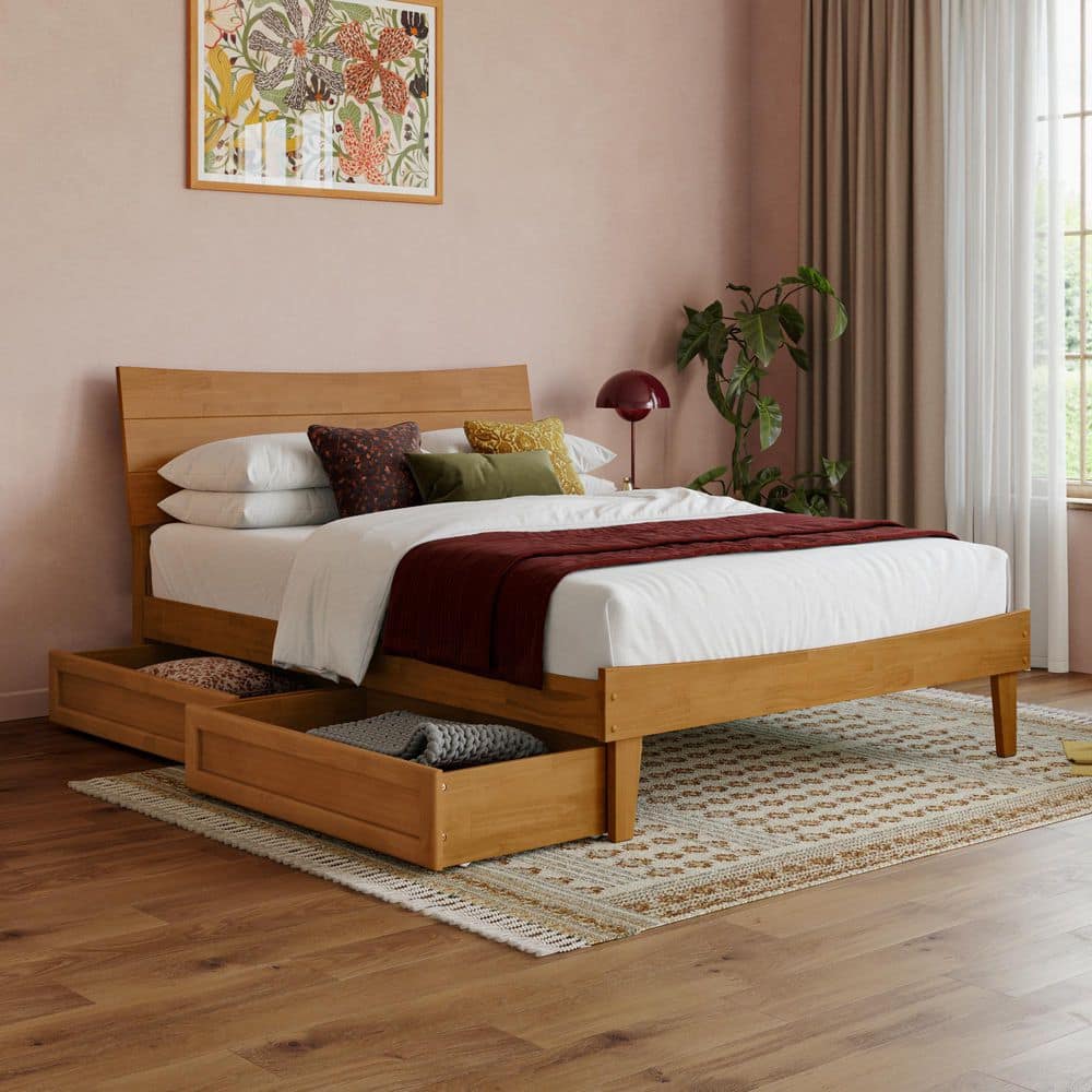 AFI Phoenix Light Toffee Natural Bronze Wood Frame Full Platform