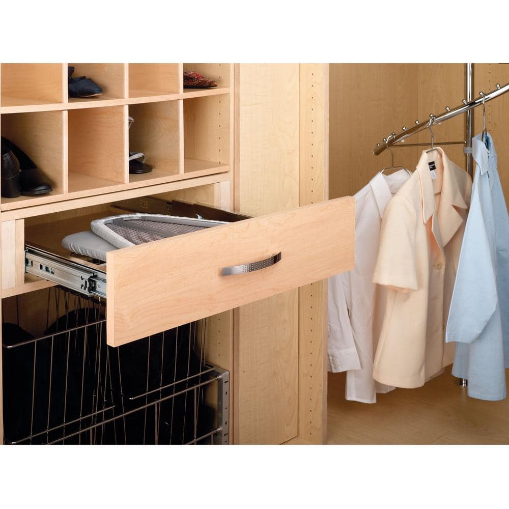 Chrome Pull-Out Foldaway Ironing Board for Cabinet Drawer