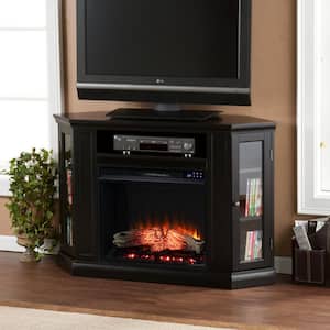 Sharielle 48 in. Touch Panel Electric Corner Electric Fireplace in Black