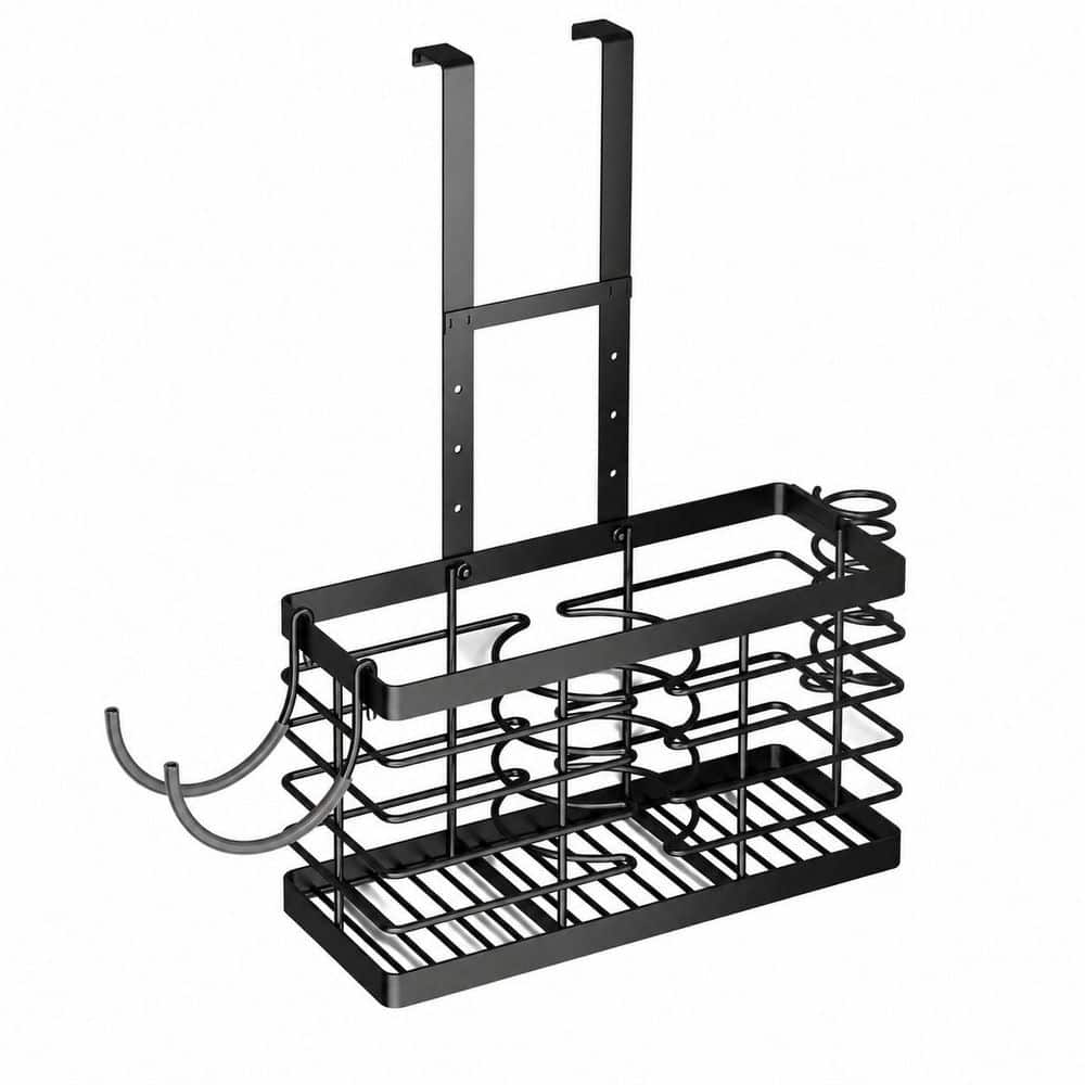 Adjustable Wall Mounted or Over Cabinet Door Hair Tool Organizer in Black Finish with 3 Installation Methods price history on PriceWatchPro