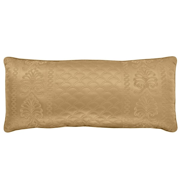 J QUEEN NEW YORK INC Lincoln Gold Polyester Boudoir 12 in. x 26 in. Decorative Throw Pillow