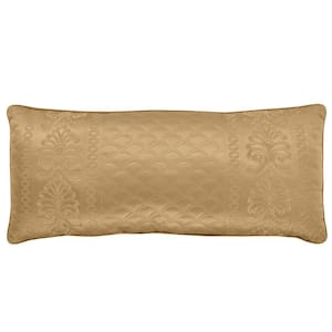 Lincoln Gold Polyester Boudoir 12 in. x 26 in. Decorative Throw Pillow