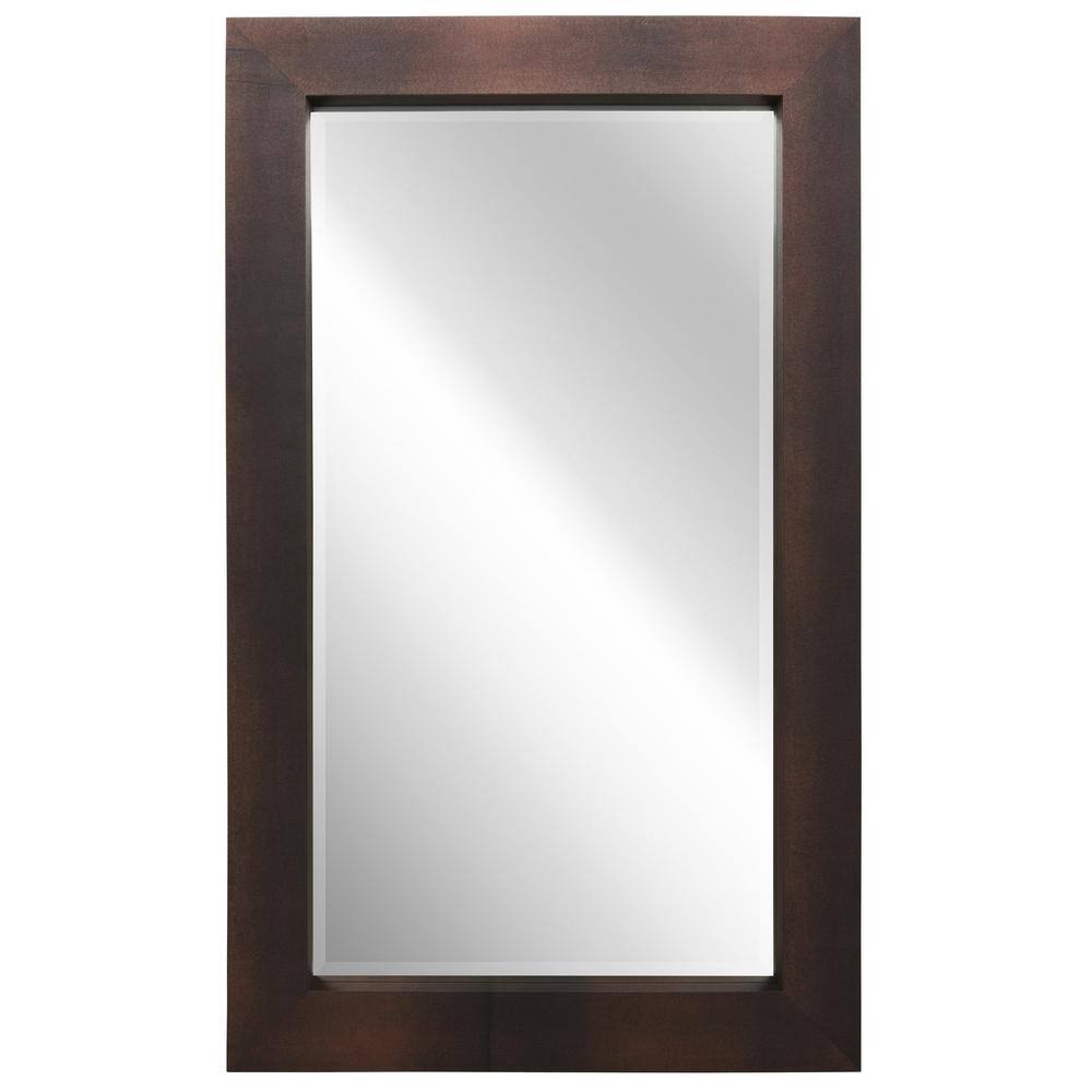 Oversized Bronze and Leather Rectangular Floor Mirror