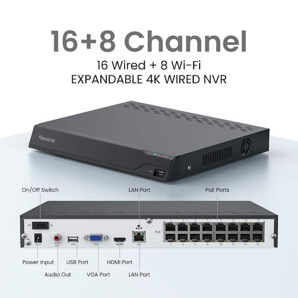 REOLINK 4K+ 16-Channel 12MP PoE 4TB NVR Security Camera System