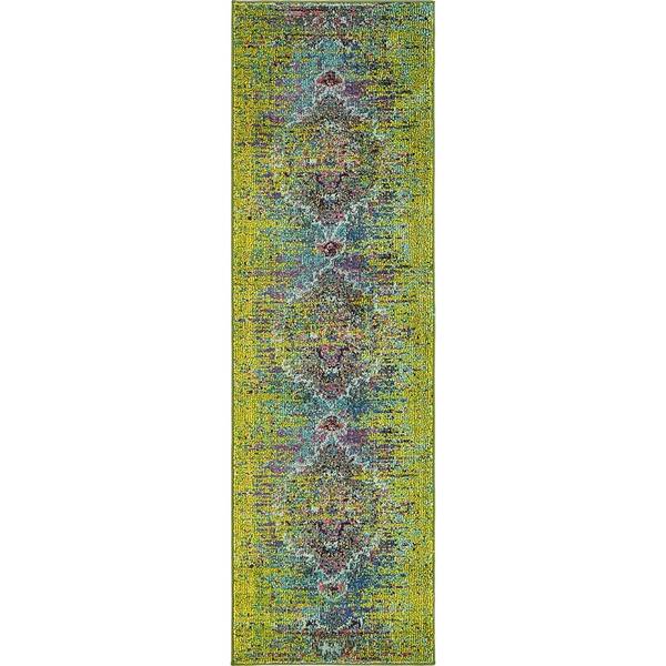 Unique Loom Vita Warhol Green 2' 0 x 6' 7 Runner Rug