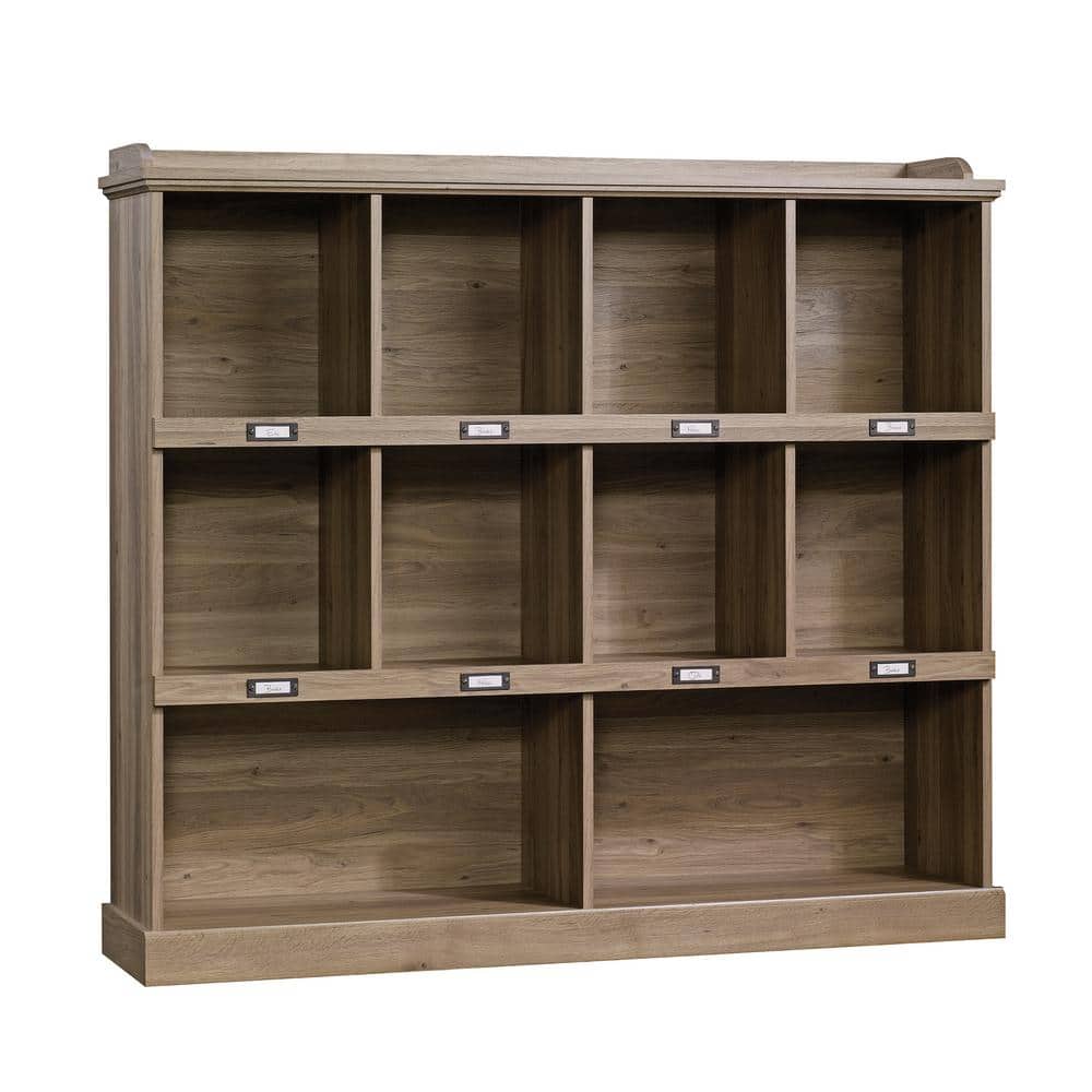 Barrister Lane 60'' Salt Oak Adjustable Cubby Bookcase with Metal Hardware