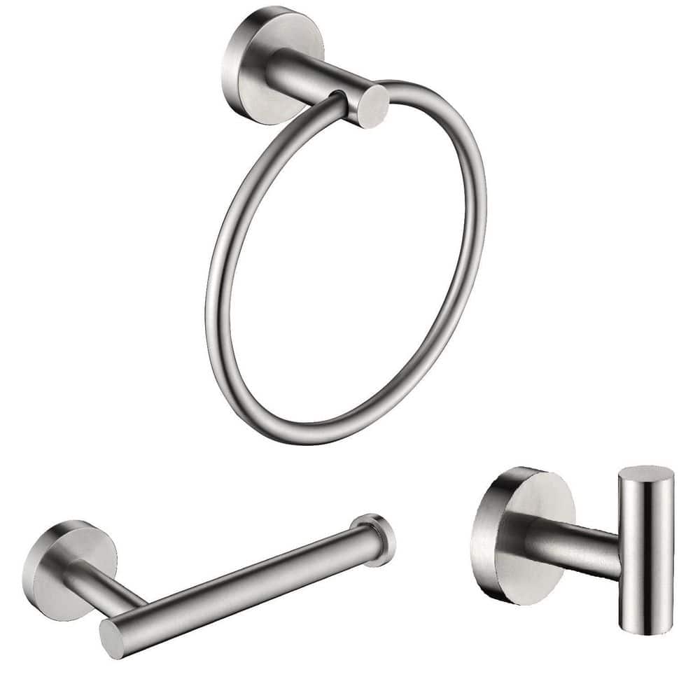 Interbath 3Piece Bath Hardware Set with Towel Hook and Toilet Paper