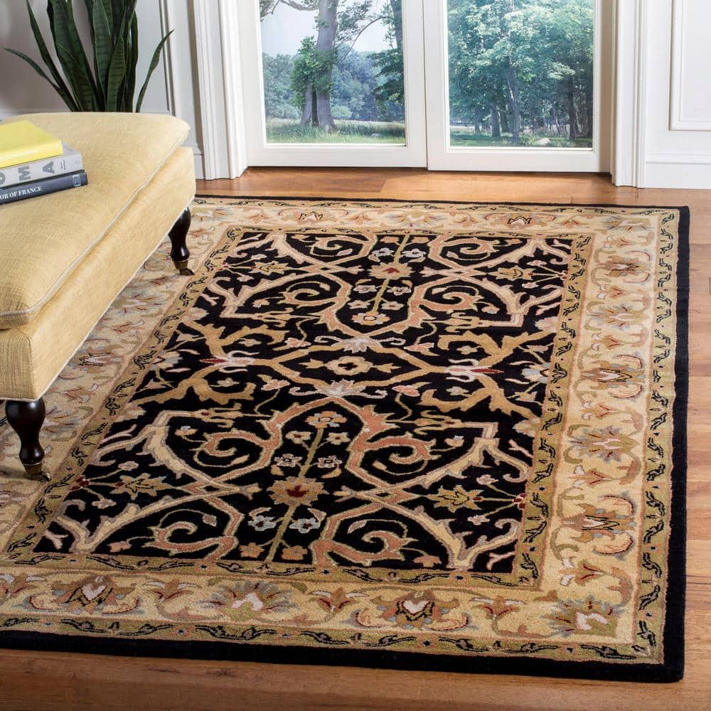 Charcoal and Beige 8' x 10' Hand-Tufted Wool Area Rug