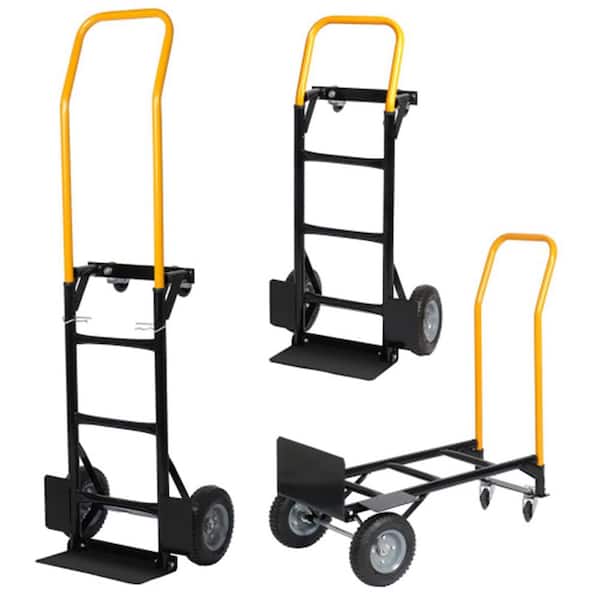 330 lbs. Heavy Duty Handle Hand Truck with Swivel Wheels Platform Cart for Moving/Warehouse/Garden/Grocery