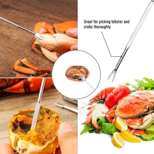 Wudkey 20 Pieces Seafood Tools Set includes 6-Crab Crackers, 6