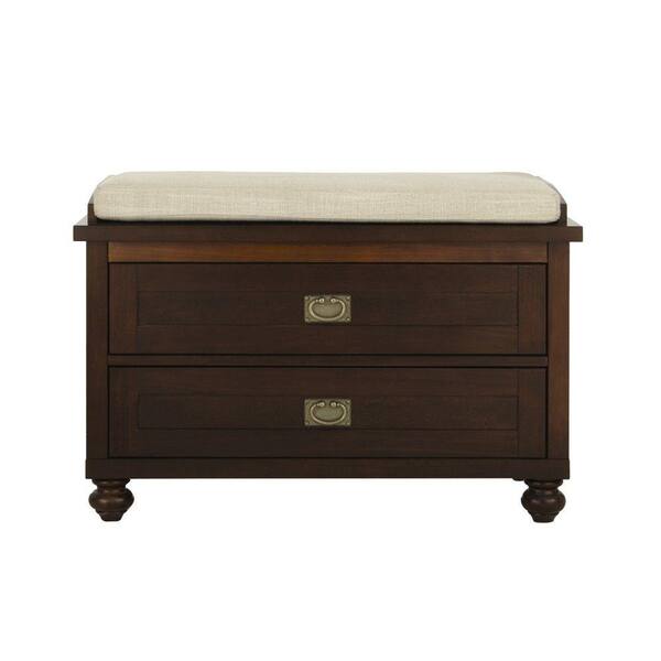 null Vernon Smokey Brown 2-Drawer Storage Bench