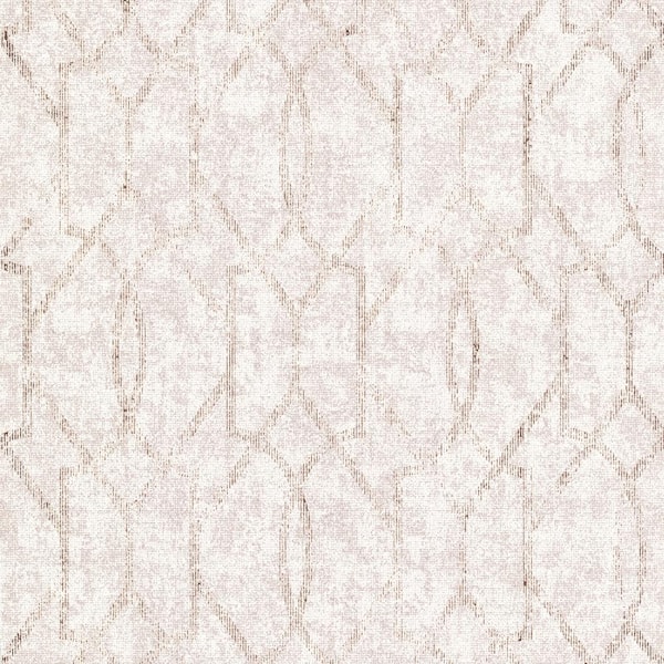A-Street Prints Ziva Rose Gold Trellis Non Woven Paper Non-Pasted Textured Metallic Wallpaper