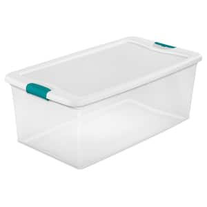 Blue Latch Box Details about   Morcte 5 L Plastic Clear Lidded Storage Bin Pack of 6 