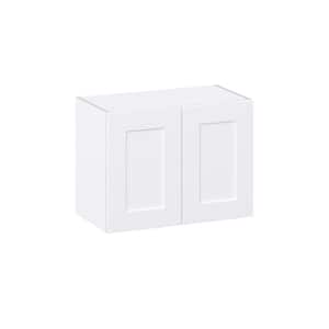 Wallace Painted Shaker 27 in. W x 20 in. H x 14 in. D Warm White Assembled Wall Bridge Kitchen Cabinet