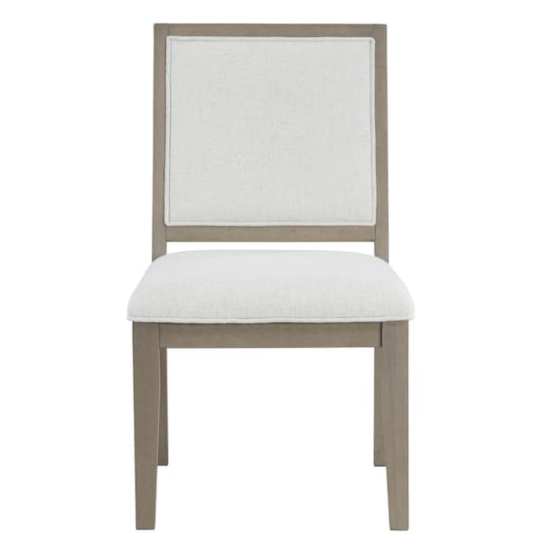 Lily Greige Gray Polyester Upholstered Side Chair Set of 2