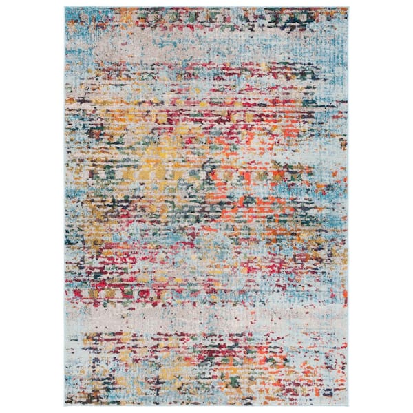 Monaco 5 ft. x 8 ft. Gray/Multi Distressed Marble Area Rug