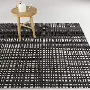 Haldane Black 5 ft. 3 in. x 7 ft. Abstract Indoor/Outdoor Area Rug