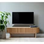 Mid Century Modern Natural Oak TV Low board Fits TV's up to 77 in.