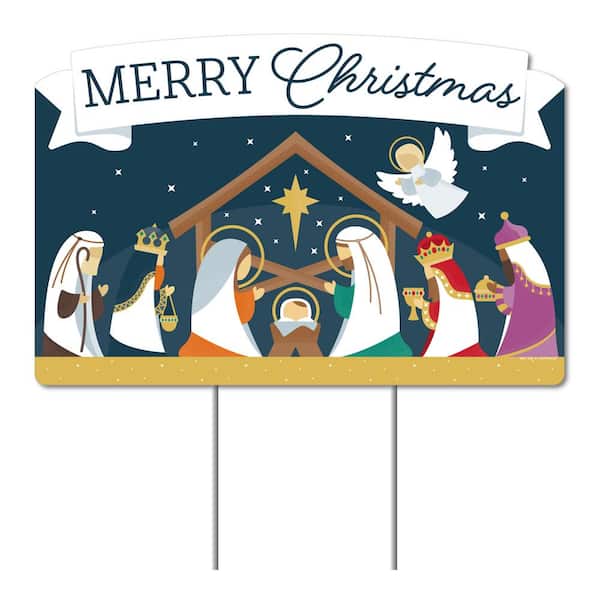 Big Dot of Happiness 23 in. x 15.25 in. Holy Nativity - Manger ...