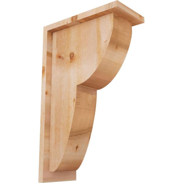 Ekena Millwork 6 in. x 12 in. x 20 in. Western Red Cedar Crestline Rough Sawn Corbel with Backplate