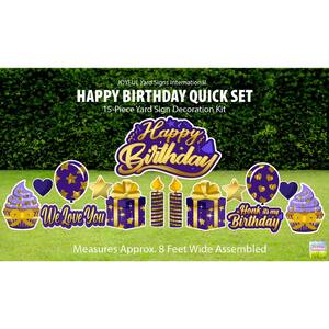 Purple and Gold Happy Birthday Quick Set