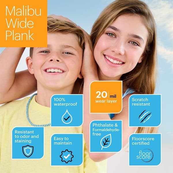 Malibu Wide Plank - French Oak Lombard 20 MIL 9.1 in. x 60 in. Click Lock Waterproof Luxury Vinyl Plank Flooring (30.5 sq. ft./case) CXS