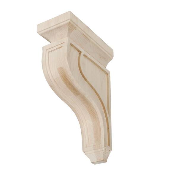 American Pro Decor 11 in. x 3-1/2 in. x 7-1/4 in. Unfinished Medium North American Solid Hard Maple Mission Wood Corbel