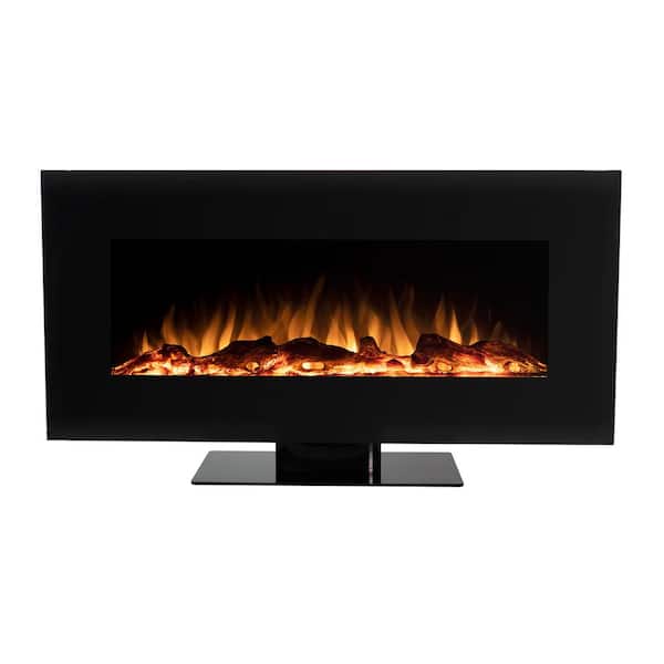 Sun-Ray EdenBranch 42 in. Wall Mounted and Stand Electric Fireplace with Bluetooth Speaker in Black