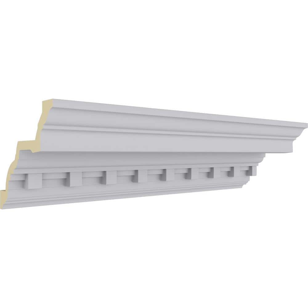 Primed White Polyurethane Dentil Crown Moulding 94 1/2"