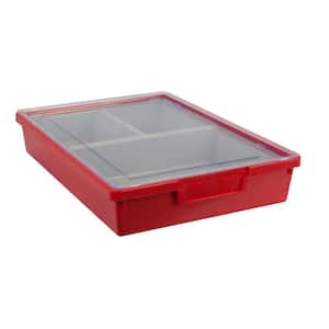 Bin/ Tote/ Tray Divider Kit - Single Depth 3" Bin in Primary Red - 3 pack