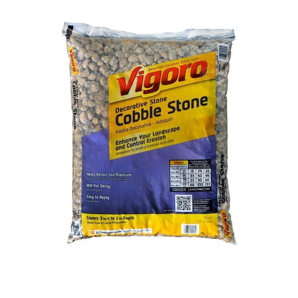 Vigoro 0.5 cu. ft. Bagged Cobble Stone Landscape Rock