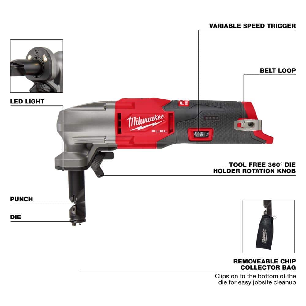 M12 FUEL 12Volt LithiumIon Brushless Cordless 16Gauge Variable Speed