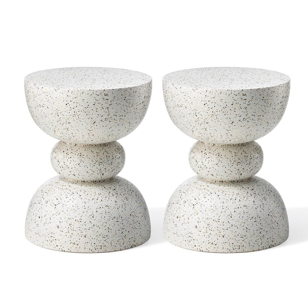 17.25 in. H Multi-Functional MGO Faux Terrazzo Garden Stool or Plant Stand or Accent Table Kits（Set of 2） price history on PriceWatchPro