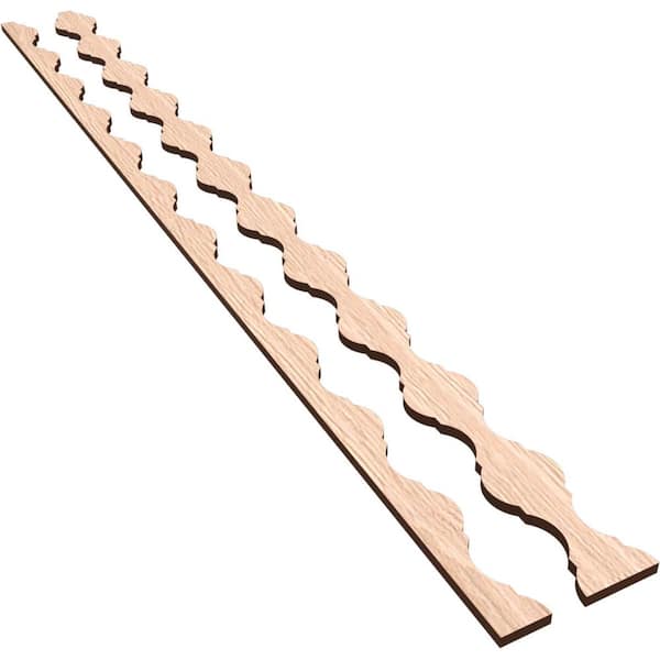 Ekena Millwork Casablanca 47 in. H x 0.375 in. W Slatwall Panels in Red Oak 31-Pack