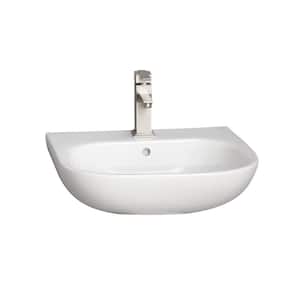 Tonique 550 Wall-Hung Sink in White with 1 Faucet Hole