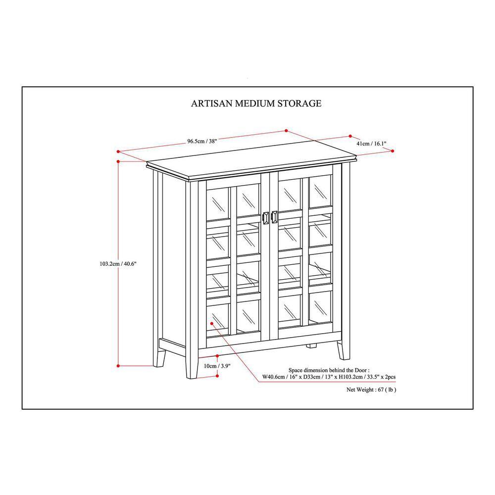 Distressed Grey Solid Wood 2-Door Accent Cabinet with Adjustable Shelves