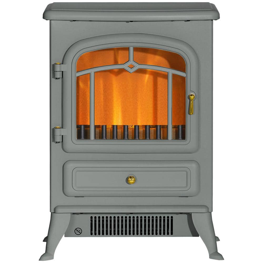 16.3 in. x 21.6 in. Freestanding Electric Fireplace Heater Heater with Real