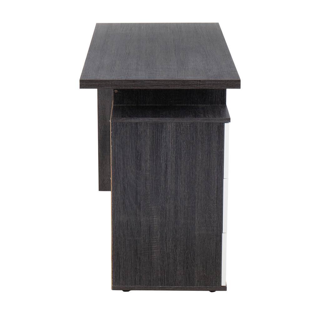Quinn 47" Charcoal and White Wood Home Office Desk with Drawers