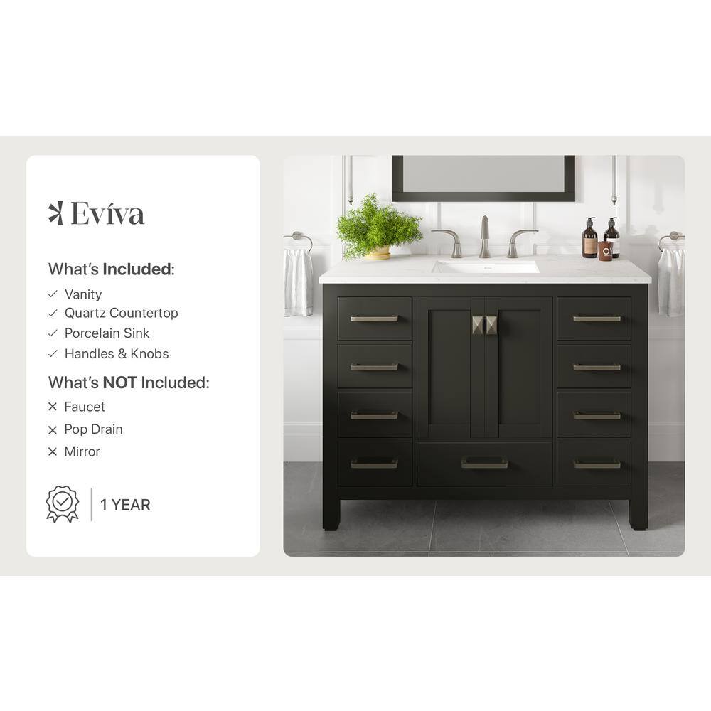 Espresso 42'' Transitional Single Vanity with Carrara Marble Top