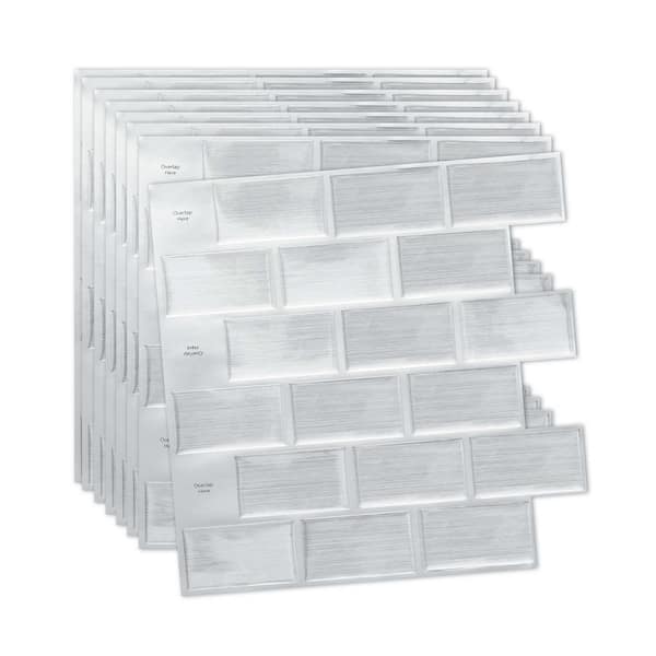 ilemong 10-Sheet Peel and Stick Backsplash Tiles Vinyl Subway Tile Self Adhesive Wall Tile Sticker 12 in. x 12 in. (10-Pack)