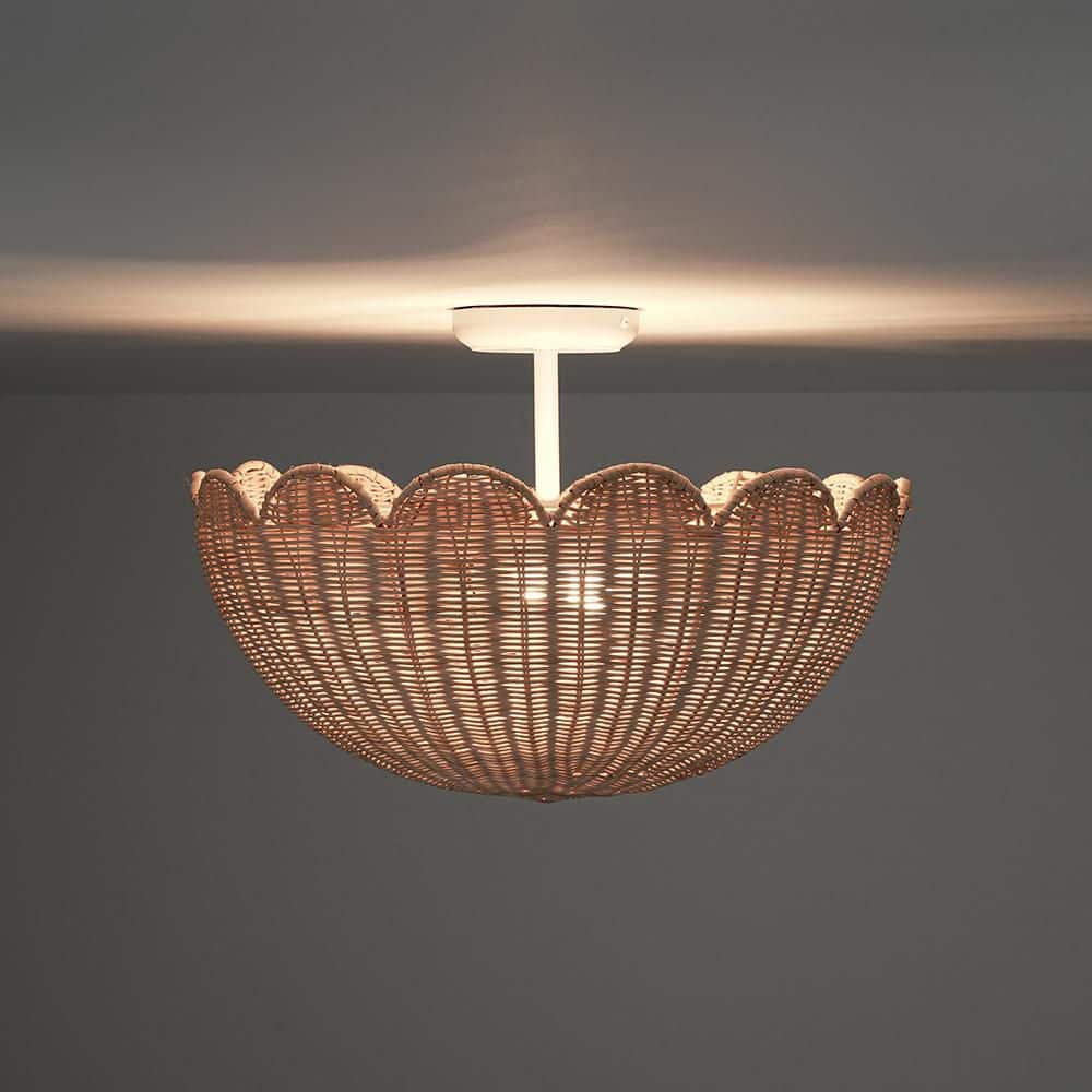 Rattan Semi Flush Mountnull