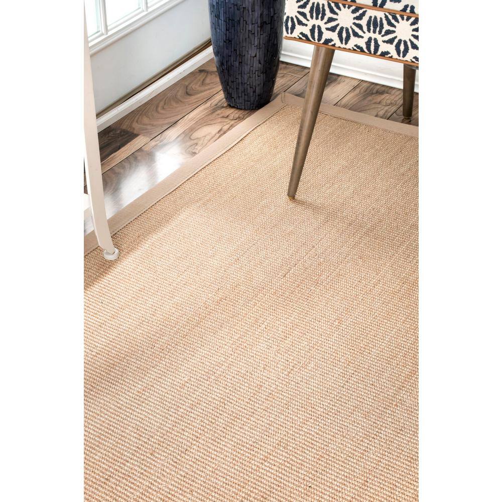 Beige Flat Woven Sisal Rectangular Accent Rug, 2' x 3'