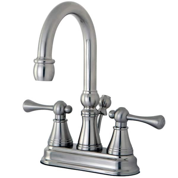 Kingston Brass Restoration 4 In. Centerset 2-Handle Bathroom Faucet ...