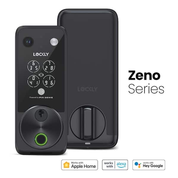 Vision 2K Video Zeno Matte Black Deadbolt Wi-Fi Doorbell Smart Lock,Home Key,Night Vision,Fingerprint, Siri/Alexa/Google