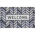 StyleWell Diamond Grid Welcome 18 in. x 30 in. Door Mat 60662284518x30 -  The Home Depot