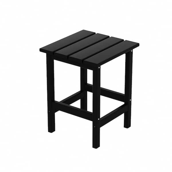 WESTIN OUTDOOR Mason 18 in. Black Poly Plastic Fade Resistant Outdoor Patio Square Adirondack Side Table
